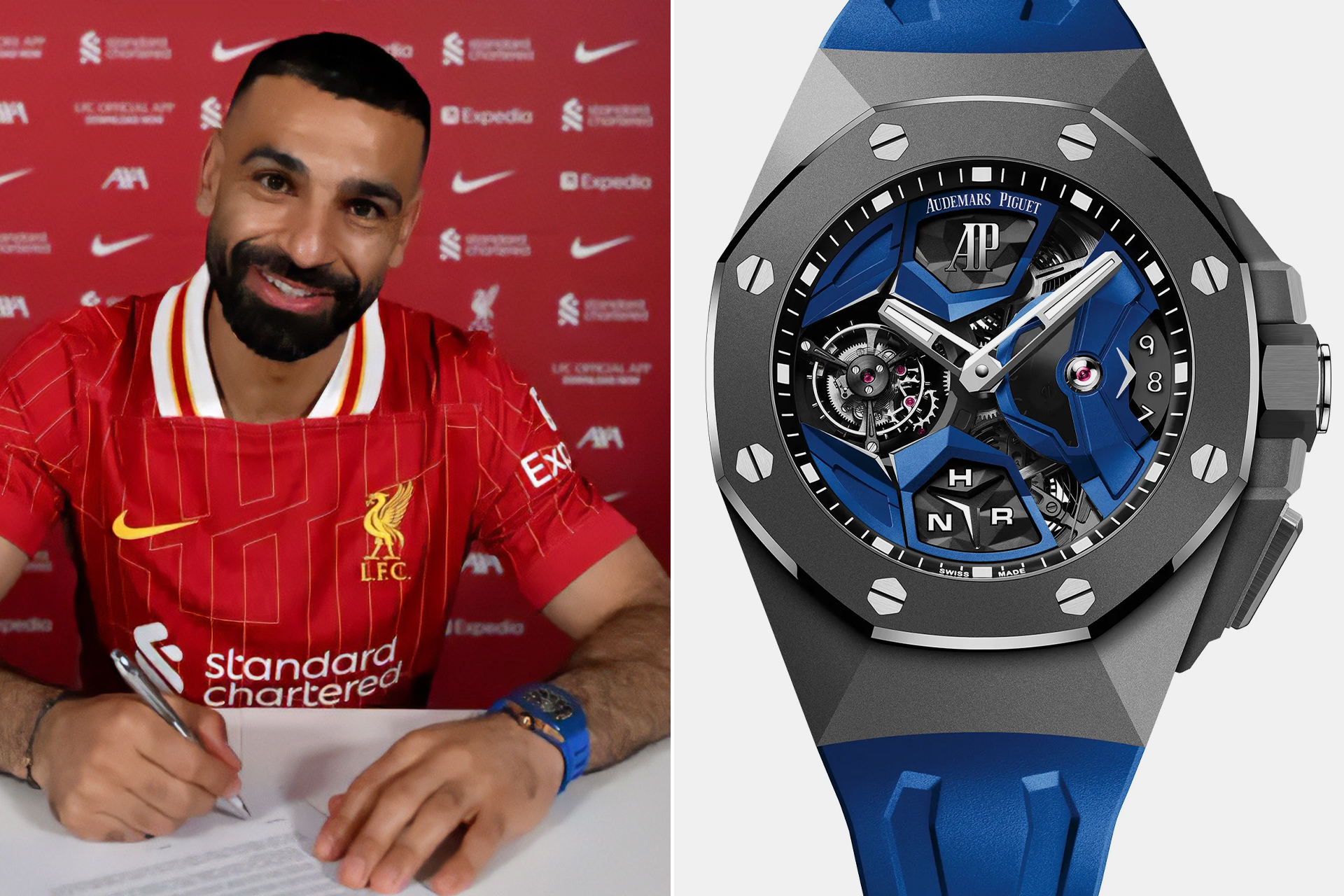 سعرها مليون دولار.. ساعة محمد صلاح الفاخرة والنادرة تخطف الأضواء