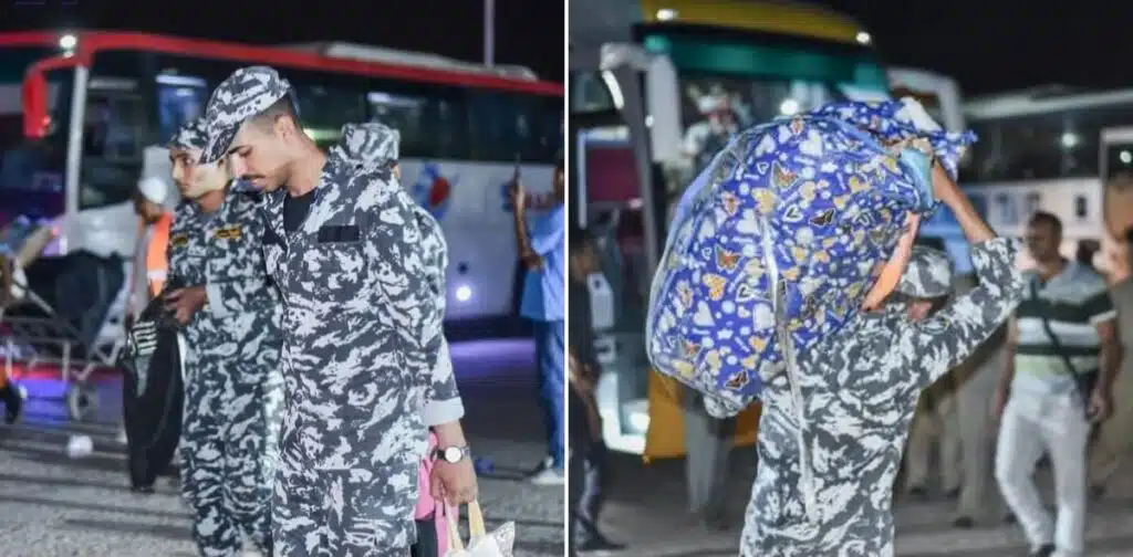 لحظة تضامن نادرة.. جنود الجيش المصري يقدمون الدعم للسودانيين