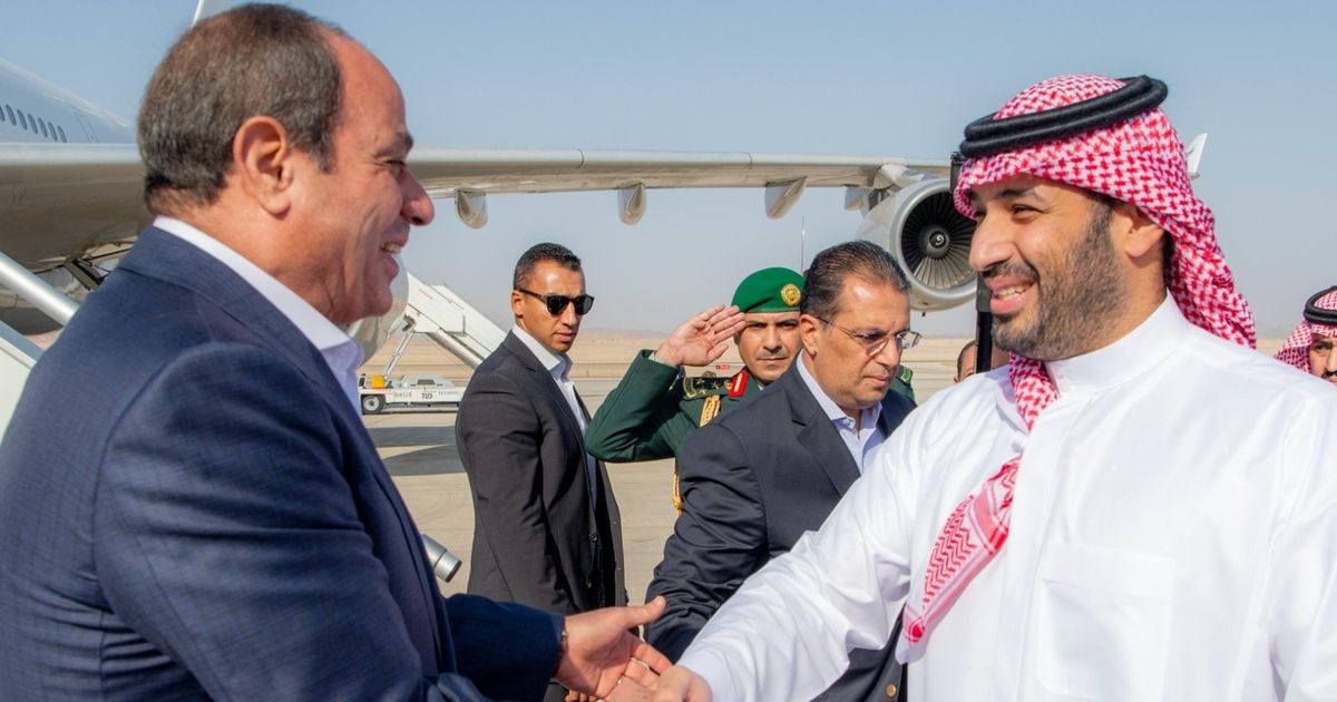 ولي العهد السعودي يستقبل الرئيس المصري في نيوم
